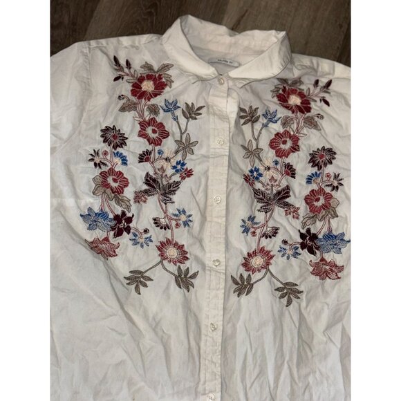 Charter Club Embroidered Relaxed Fit Shirt Size 16 - Picture 2 of 7